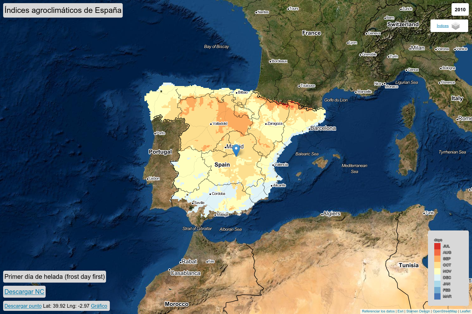 Spanish agroclimatic indices database